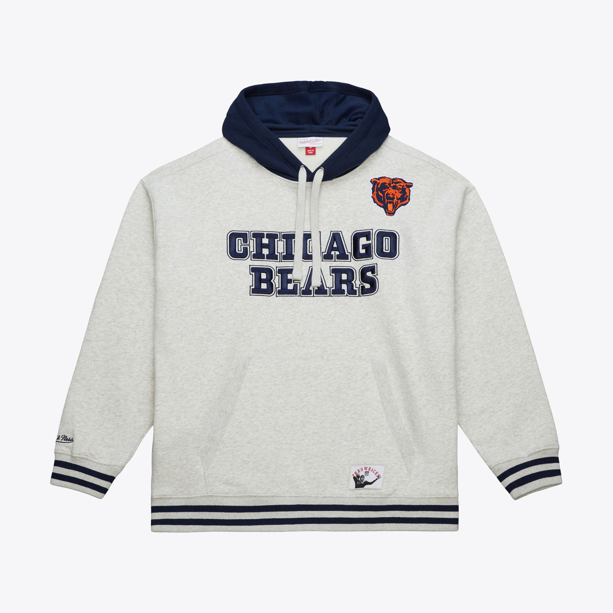 M&N NFL Off Season Fleece Hoodie Vintage Logo Chicago Bears