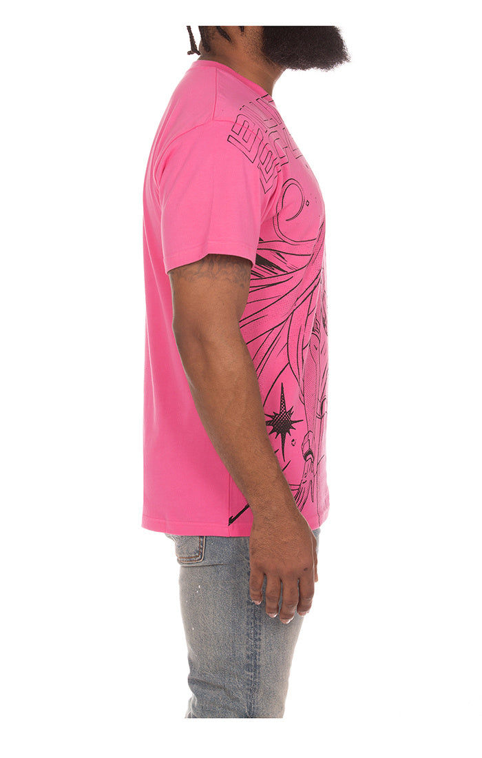 BBC Anime Knit Tee 'Carmine Rose|851-3311-660|Top Fashion