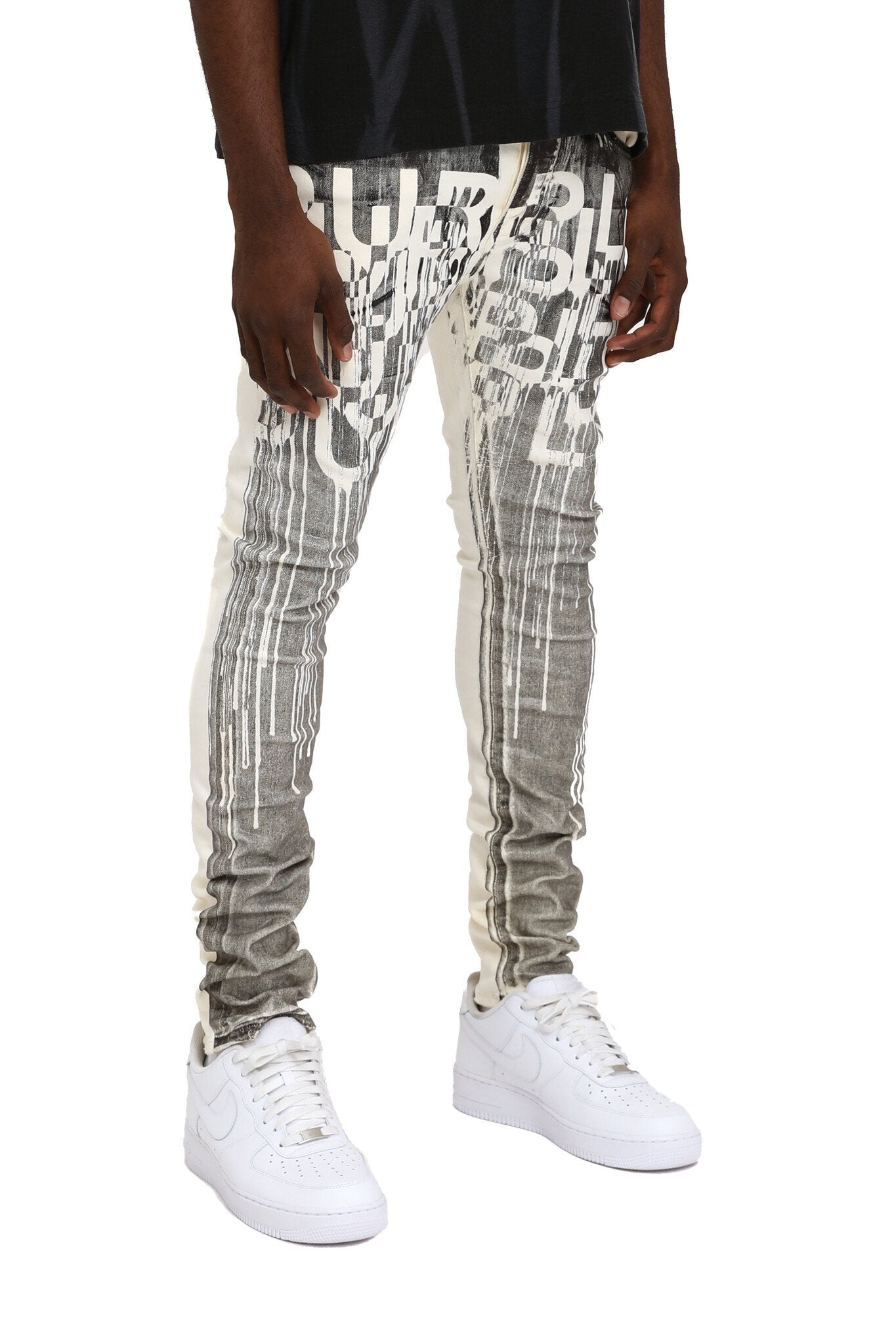Purple Brand Reverse Black Foil Skinny Denim Pant