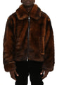 Purple Brand Shearling Zip Up Jacket