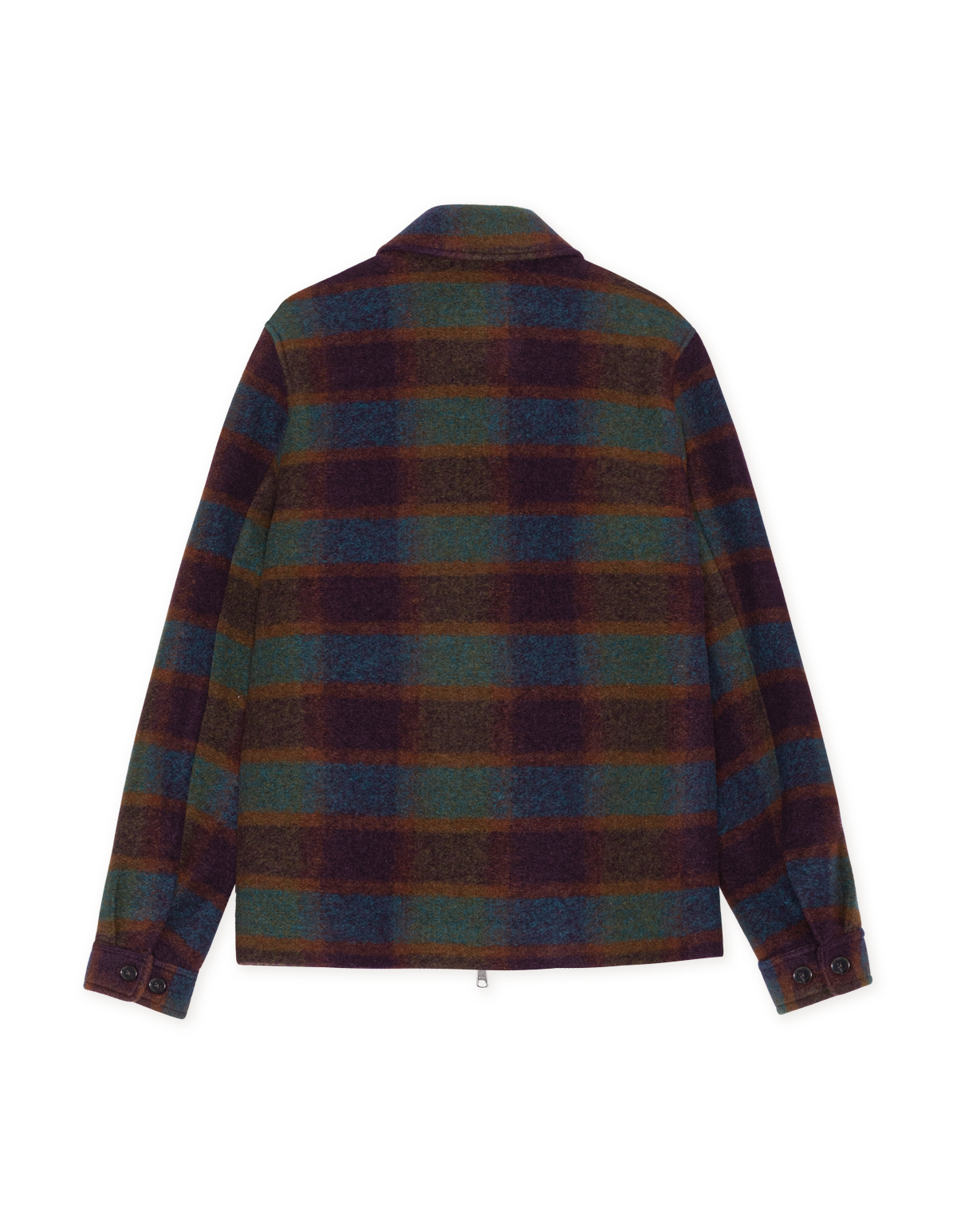 Les Deux Check Wool Zipper Coach Jacket