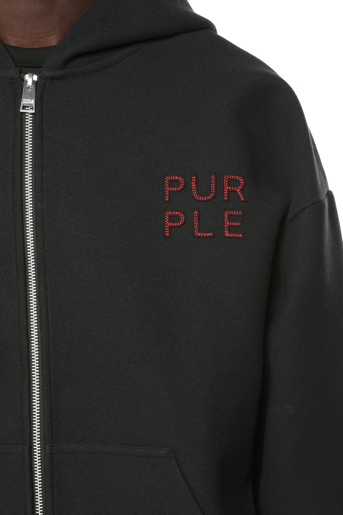 Purple Brand Neoprene Zip Front Hoodie