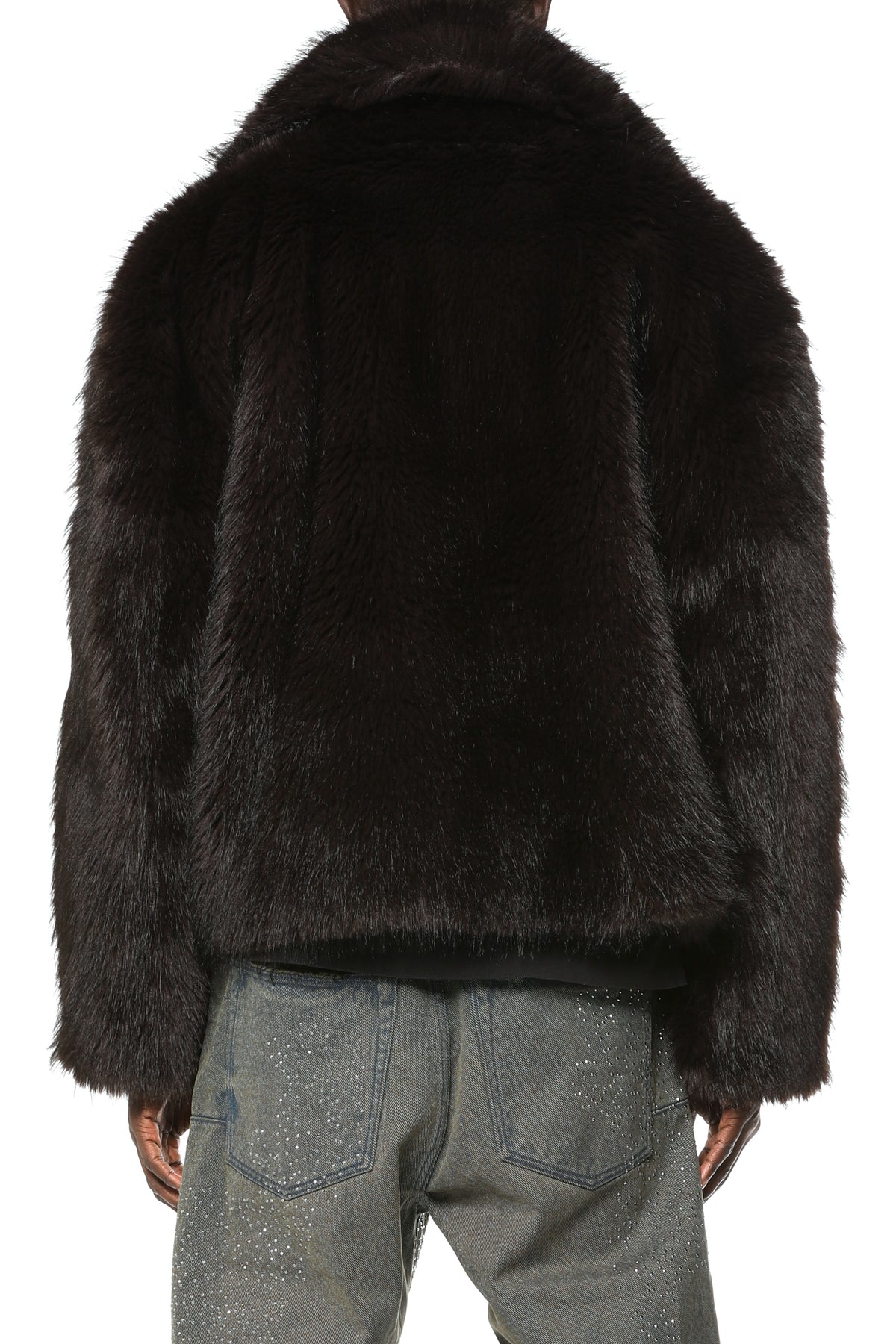 Purple Brand Faux Fur Shawl Jacket