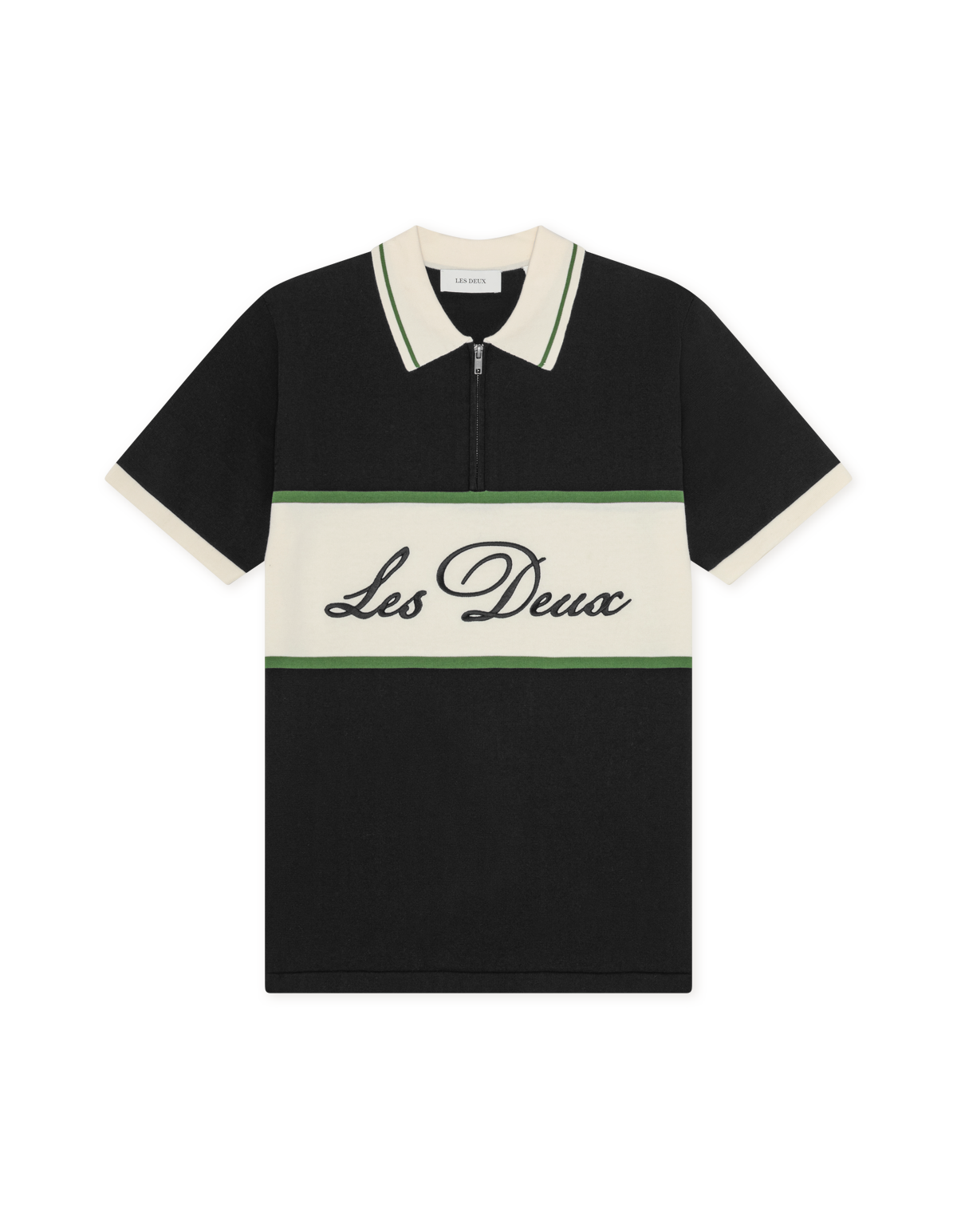 Les Deux Knitted Zipper Polo