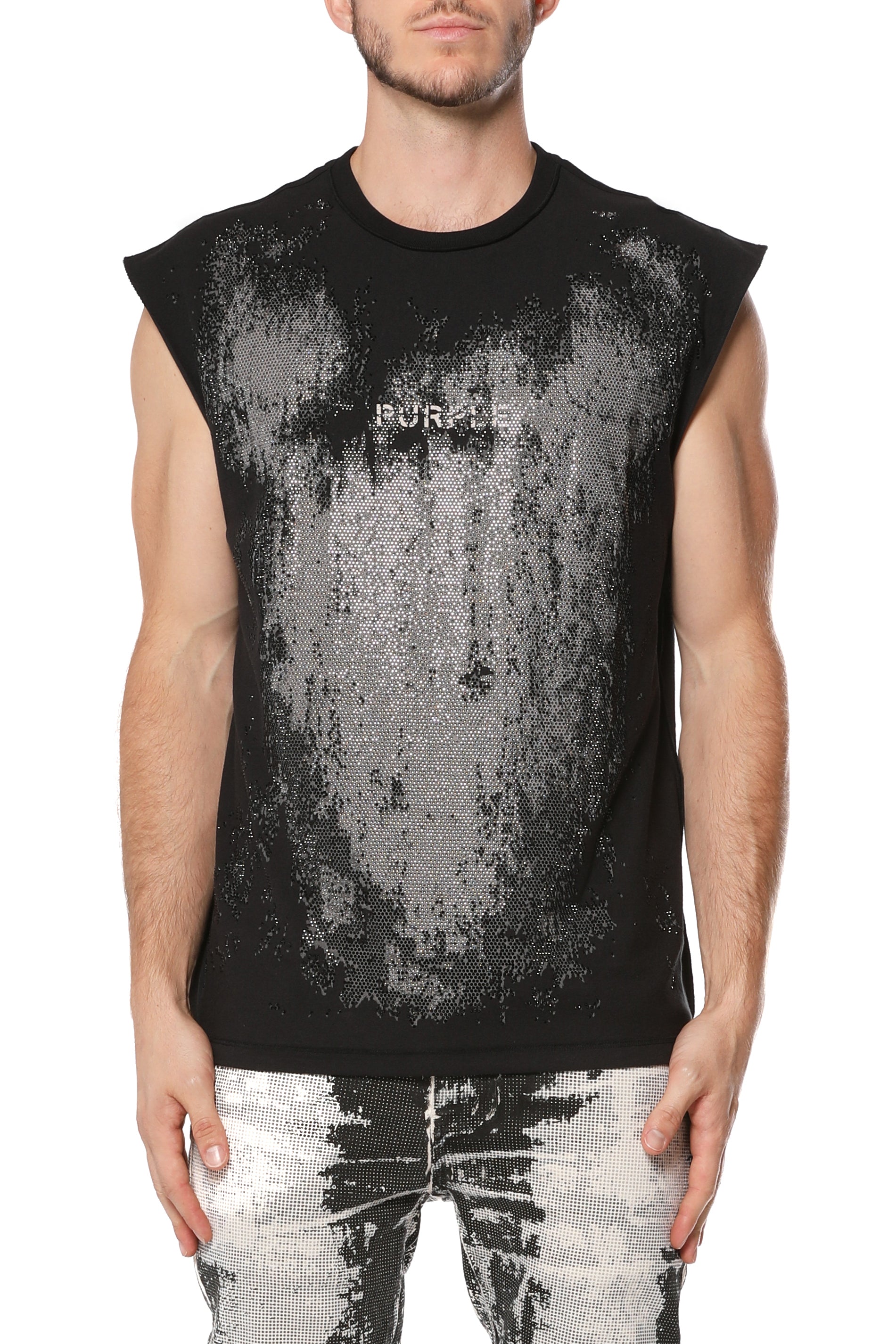 Purple Brand Textured Sleeveless Tee