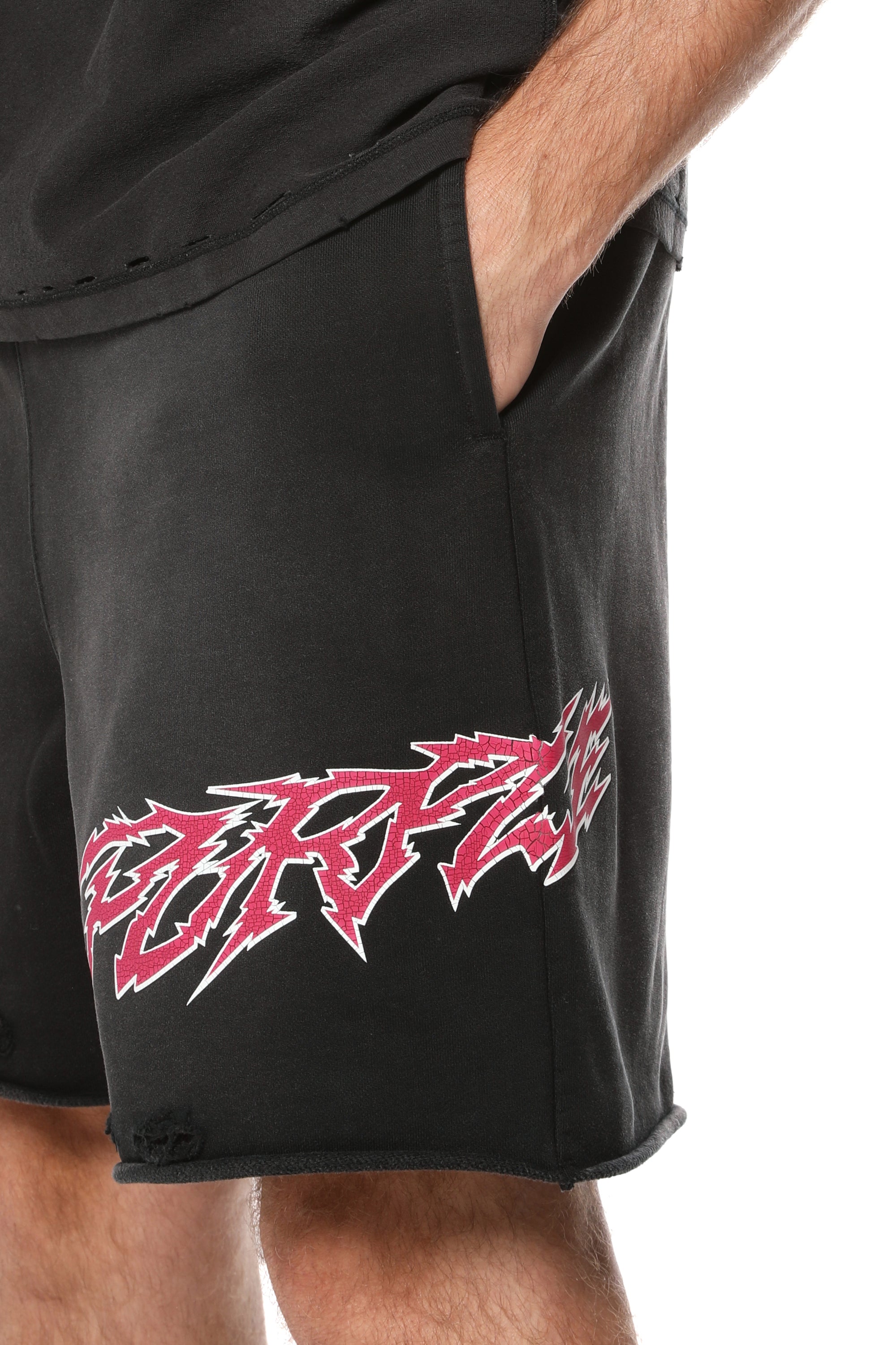 Purple Brand Midweight Fleece Pull On Shorts