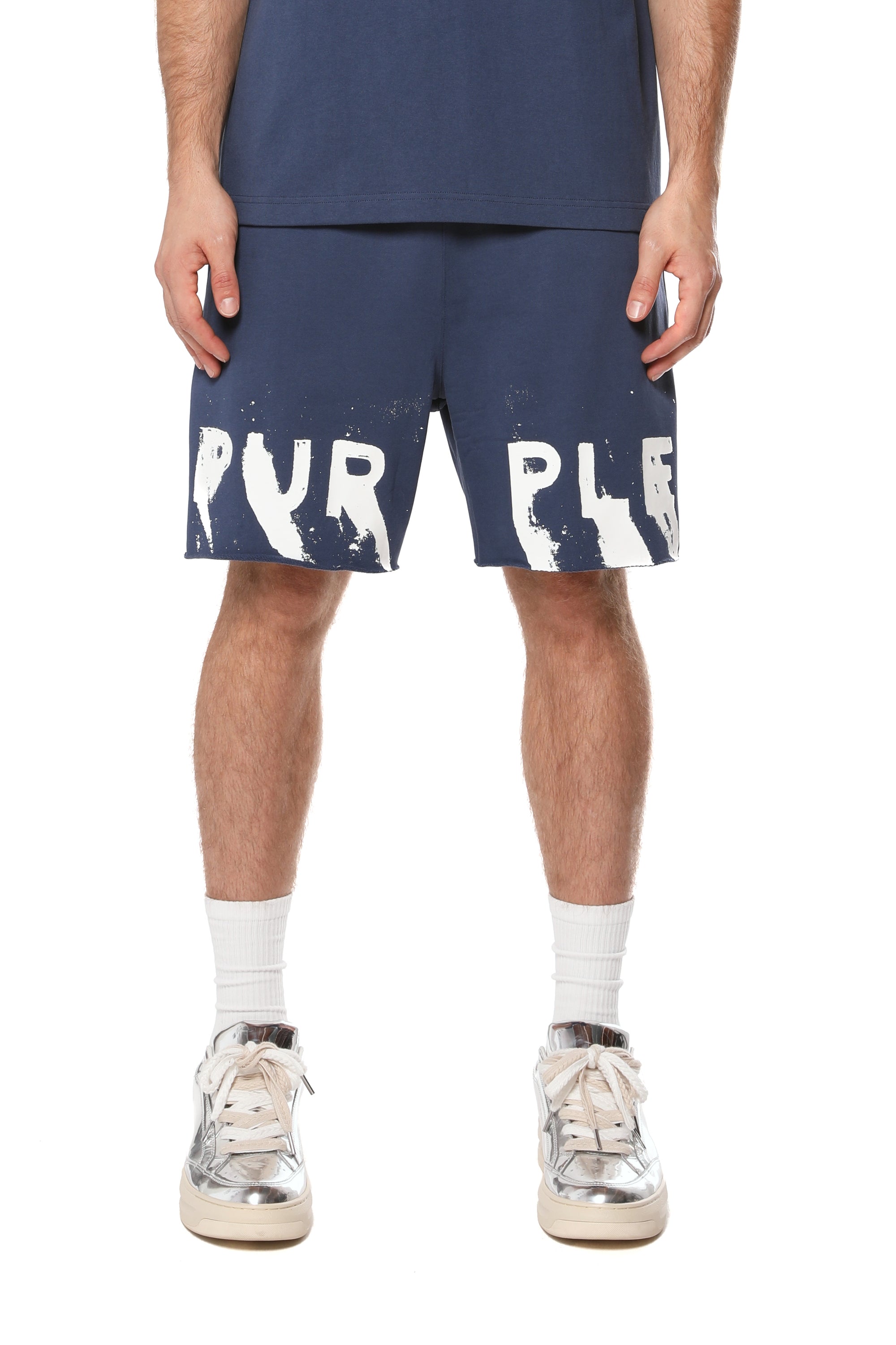 Purple Brand Midweight Fleece Pull On Shorts
