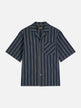 S&S Striped Linen Relaxed-Fit Short-Sleeved Shirt