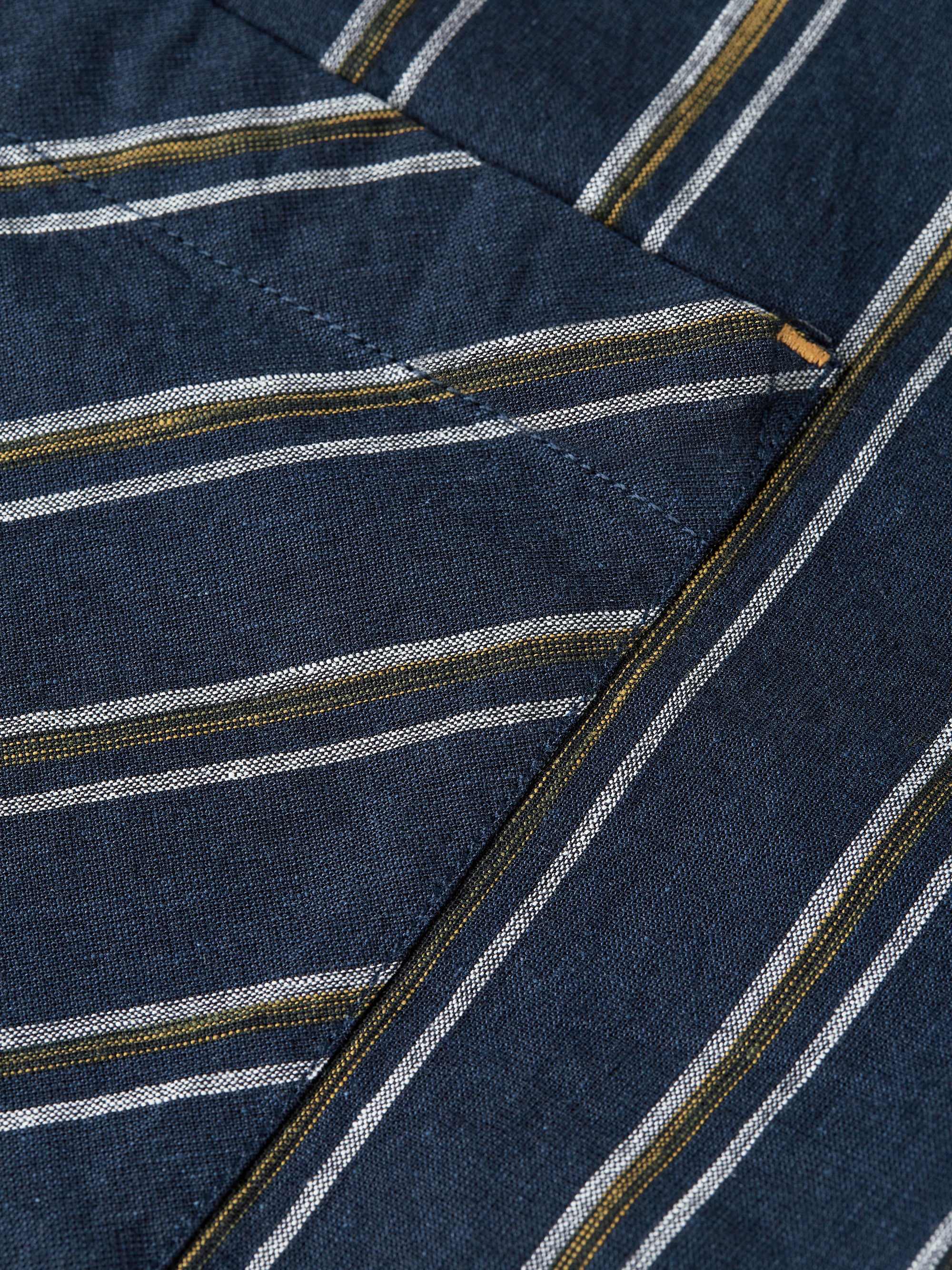 S&amp;S Striped Linen Relaxed-Fit Short-Sleeved Shirt