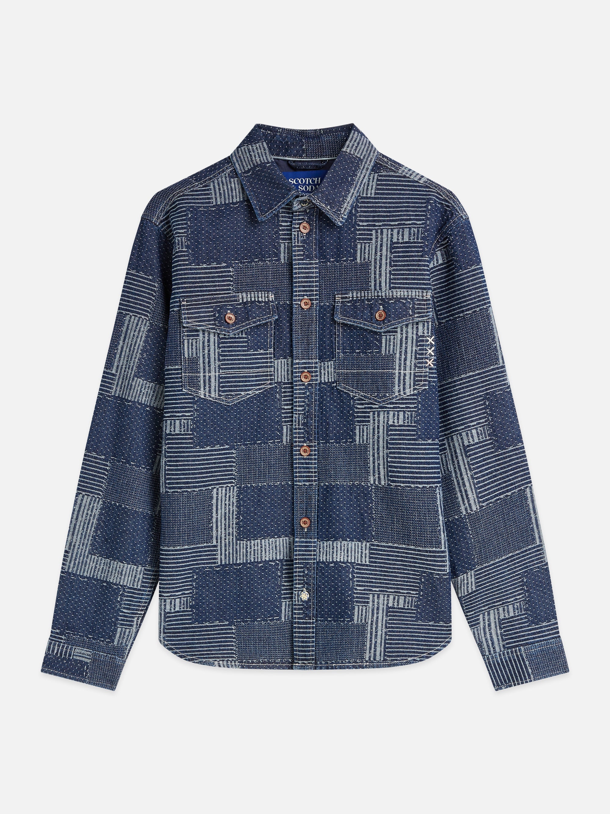 S&amp;S Denim Patchwork Relaxed-Fit Overshirt