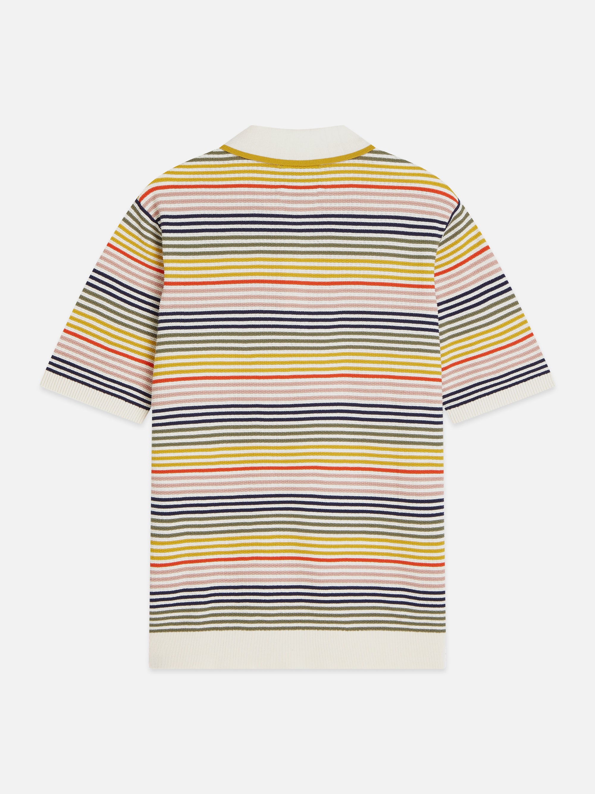 S&amp;S Striped Structured Knitted Regular-Fit Polo