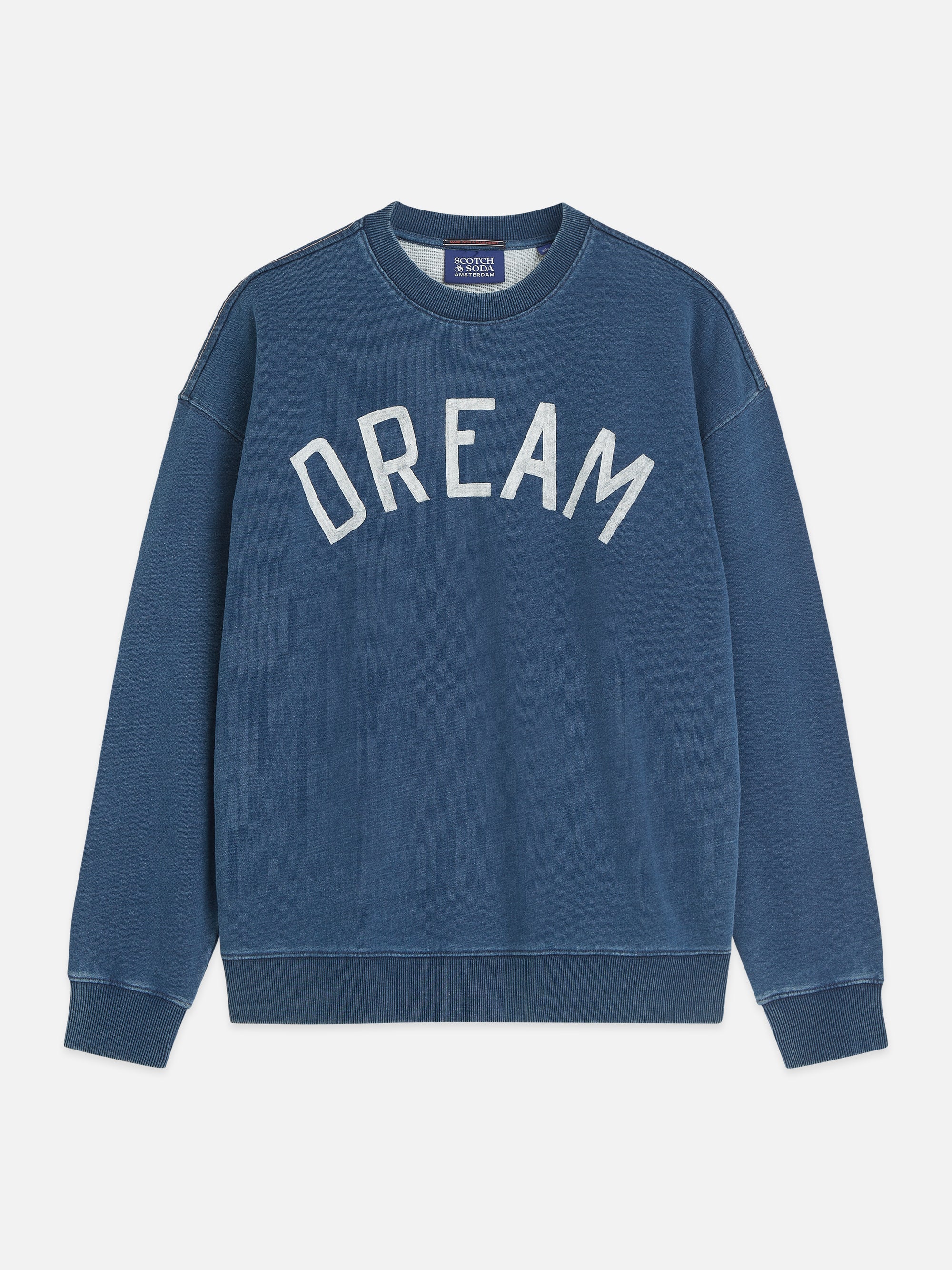 S&amp;S Front Artwork Indigo Washed Loose-Fit Sweatshirt