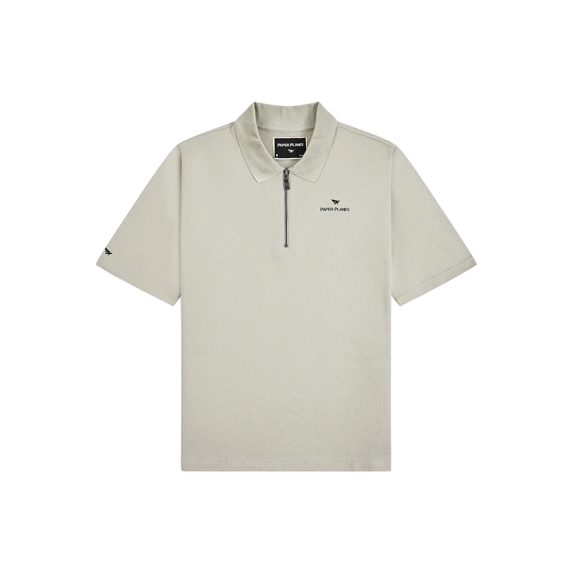 Paper Planes French Terry Script Weld Quarter Zip Polo
