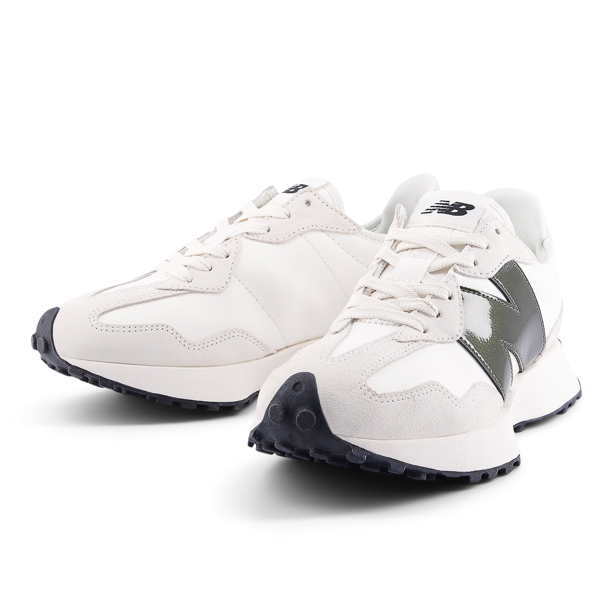 Wmns New Balance 327 'White/Dark Green|WS327JWA|Top Fashion